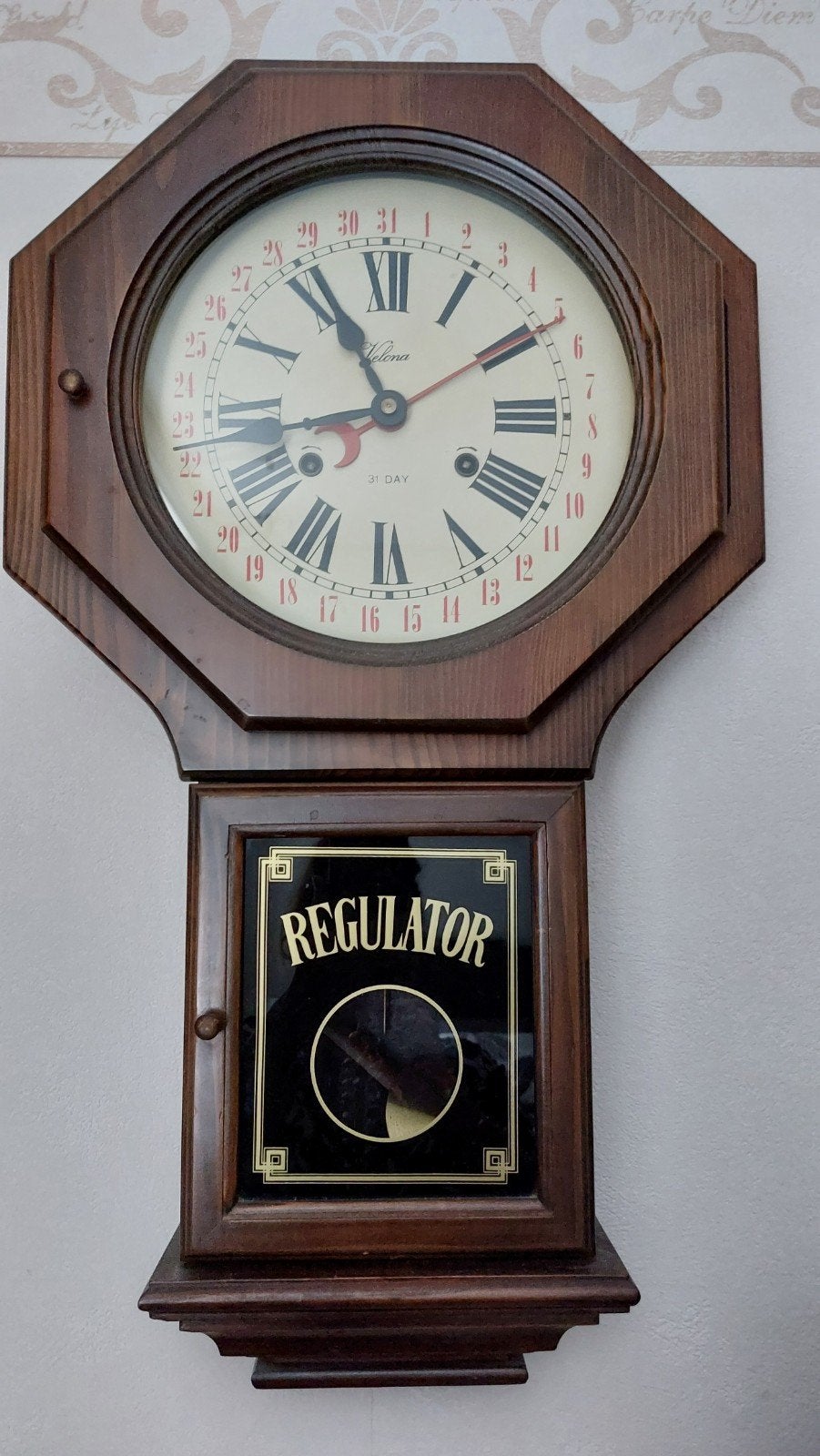 Antieke wandklok Regulator -, Ophalen of Verzenden