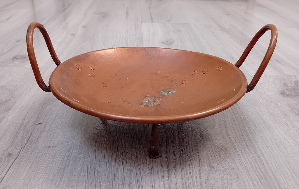 Antieke Koperen schaal op drie poten, Antiek en Kunst, Antiek | Koper en Brons, Verzenden