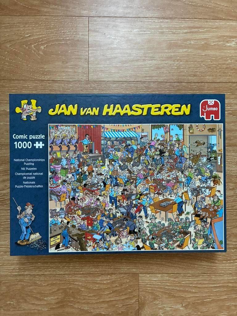 Jan van Haasteren puzzel NK puzzelen 1000 stukjes, Ophalen of Verzenden, 500 t/m 1500 stukjes, Zo goed als nieuw, Legpuzzel