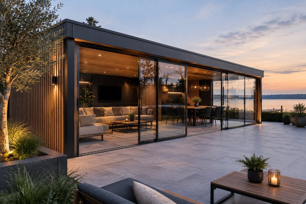 GLAZEN SCHUIFWANDEN-VERANDA GLASPANELEN, Nieuw, Glasplaat, Dubbelglas, 160 cm of meer