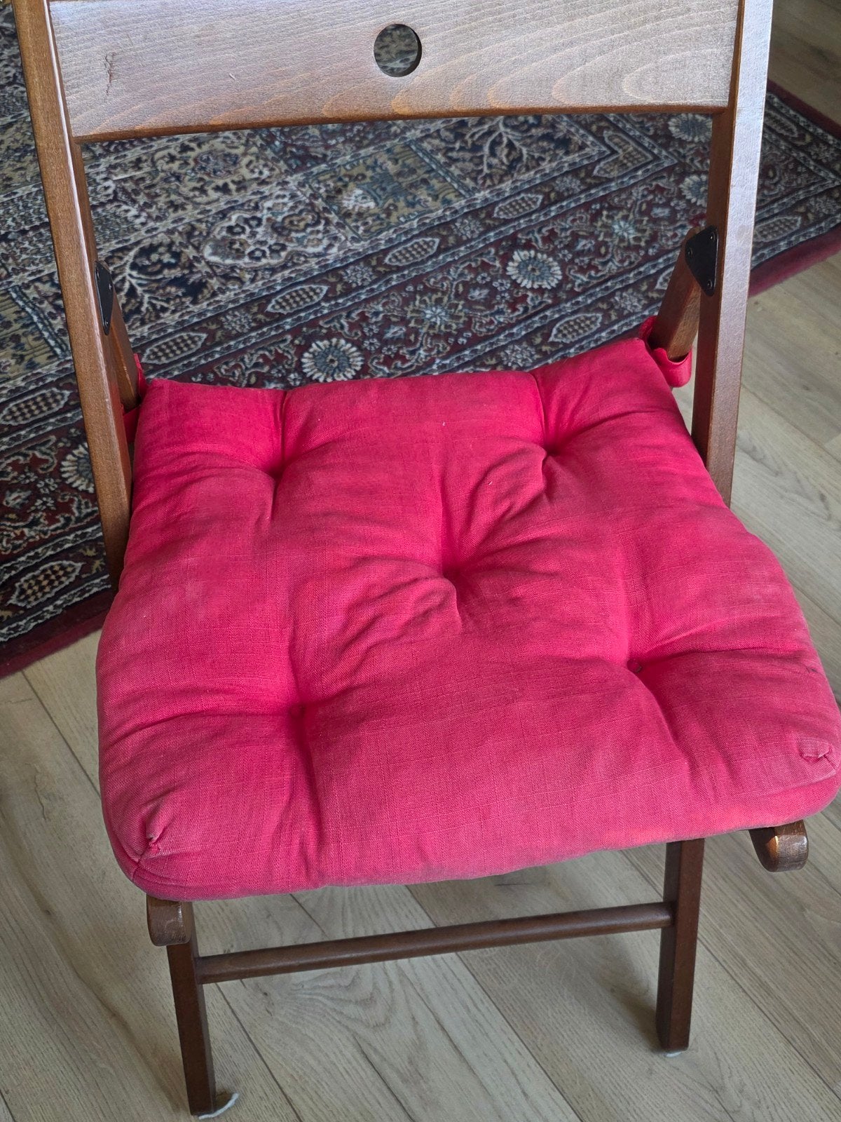 Houten klapstoelen te koop (4x), Ophalen, Gebruikt, Bruin, Vier