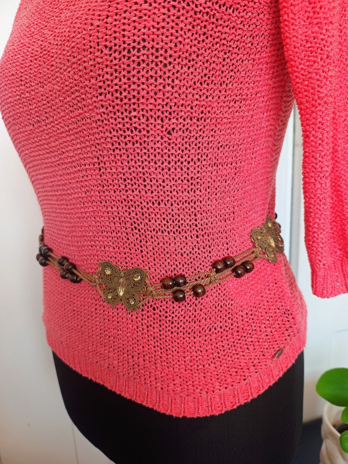 Boho Vlinder Riem – Vintage Taille Riem – Kralen & Vlinders, Ophalen of Verzenden, Zo goed als nieuw, 100 cm of meer