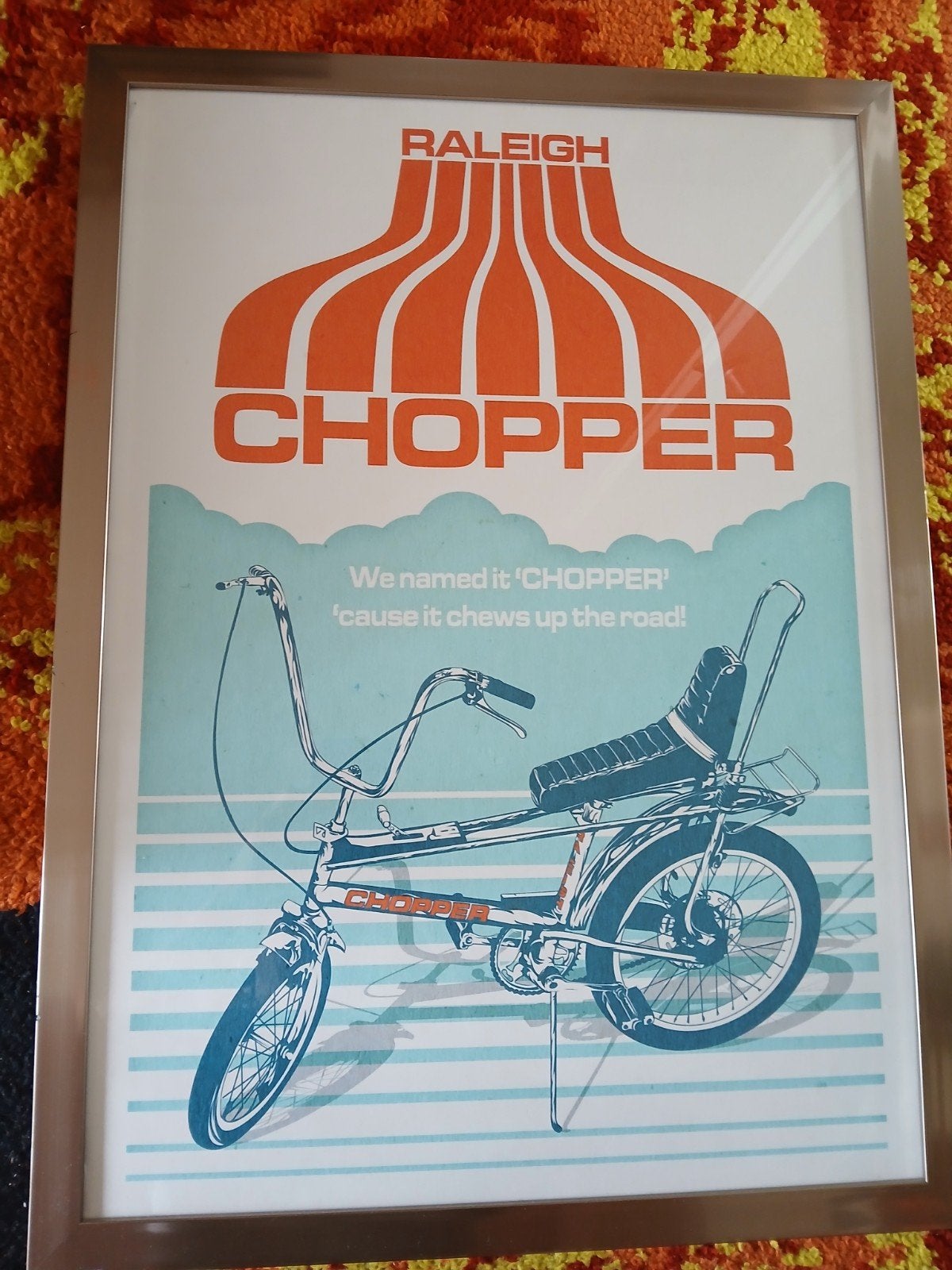 poster jaren 70 raleigh chopper retro vintage reclame fiets, Ophalen of Verzenden, Reclamebord