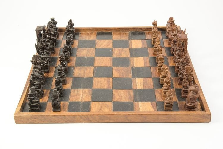 Houten Balinees schaakspel, Ophalen of Verzenden