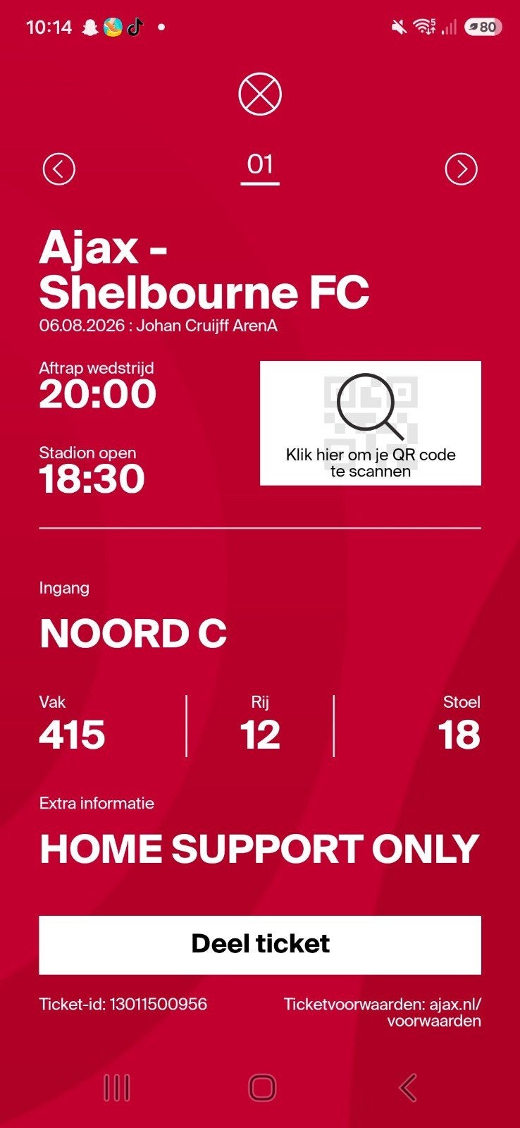 Kaartje ajax, Tickets en Kaartjes