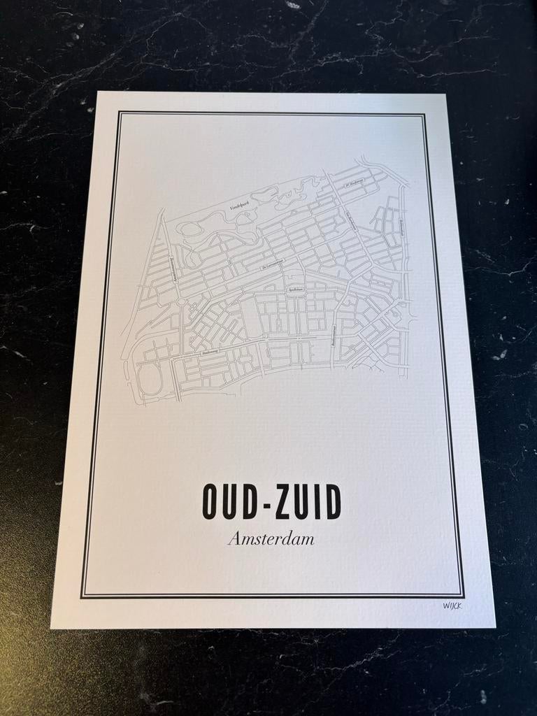 Van Wijck Print Oud-Zuid Amsterdam A4, Ophalen of Verzenden, Nieuw, Print, Minder dan 50 cm