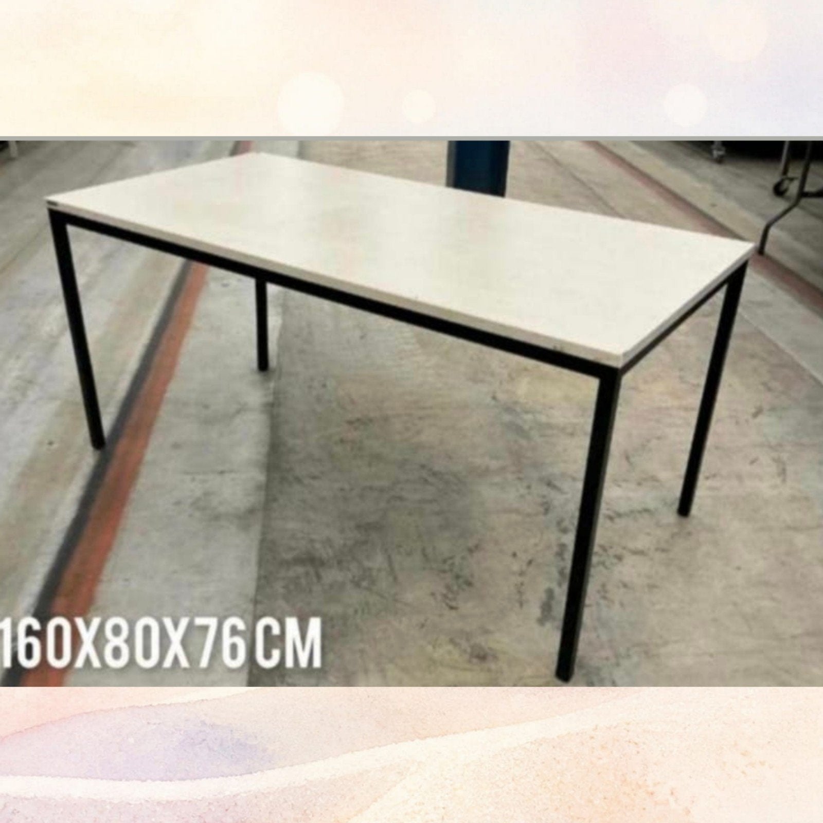 Bureautafel kantinetafel vergadertafel 160x80x76 cm, Overige stijlen, Overige typen, 160 cm, Metaal