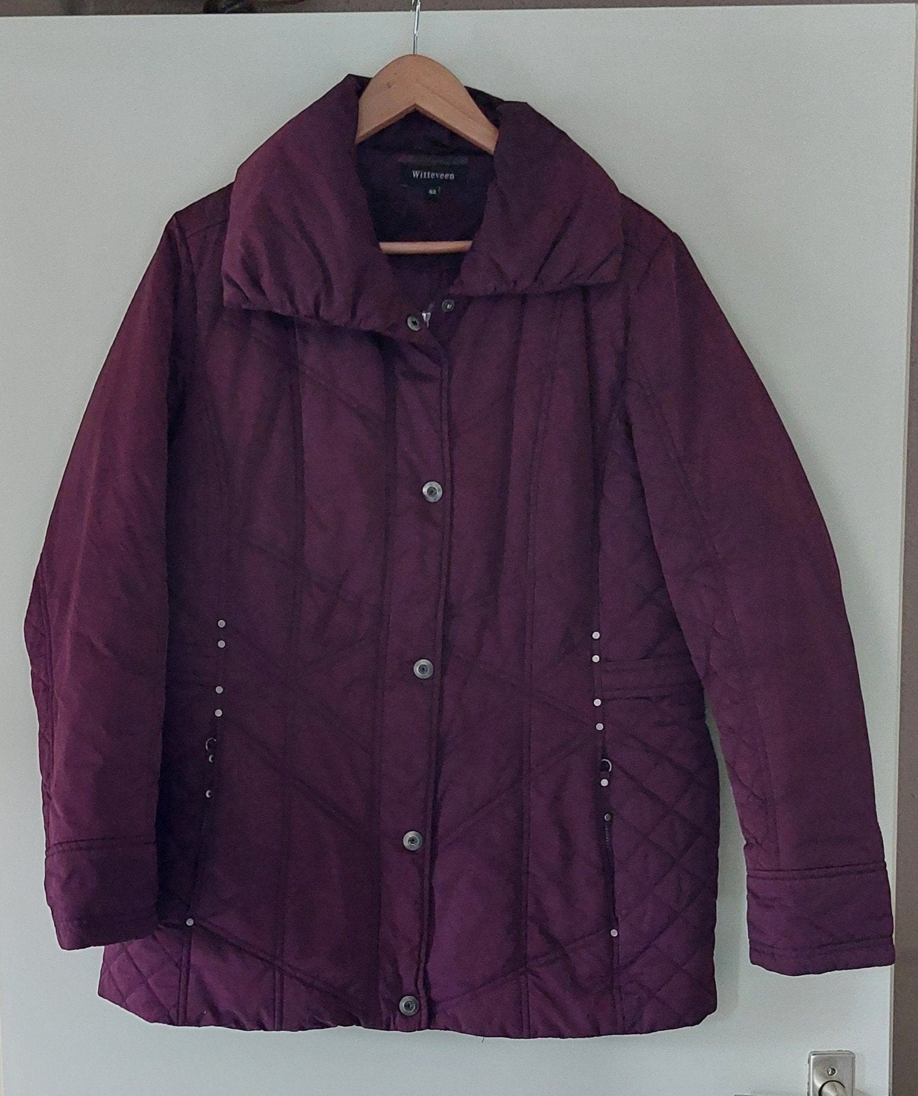 Witteveen gewatteerde jas - Maat 42, Kleding | Dames, Ophalen, Paars, Maat 42/44 (L), Zo goed als nieuw