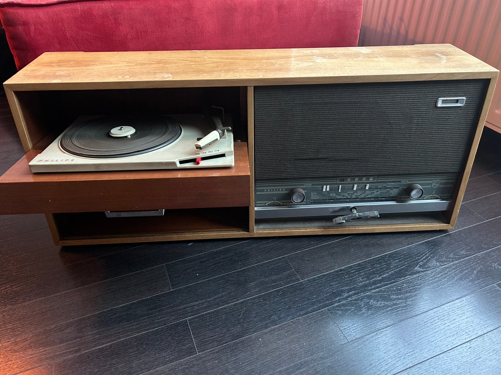 Philips A354456 Vintage Platenspeler met Radio, Ophalen, Gebruikt, Platenspeler, Philips