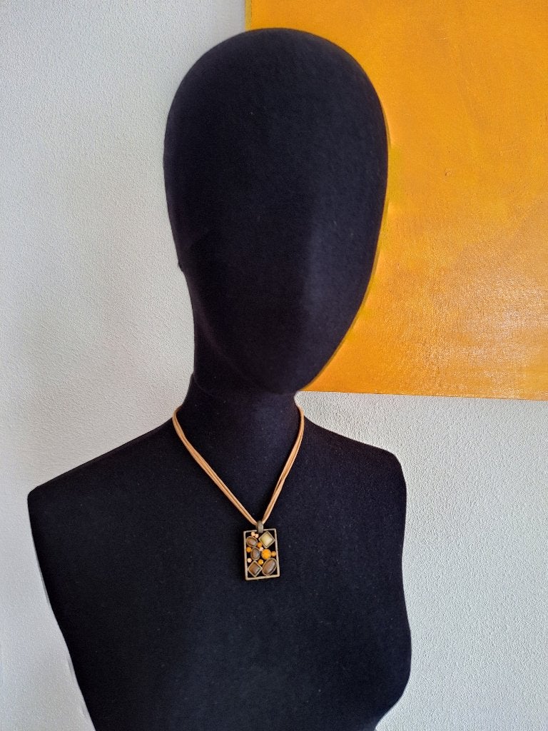 ketting, Sieraden, Tassen en Uiterlijk, Kettingen, Verstelbaar, Bruin, Ophalen of Verzenden, Zo goed als nieuw