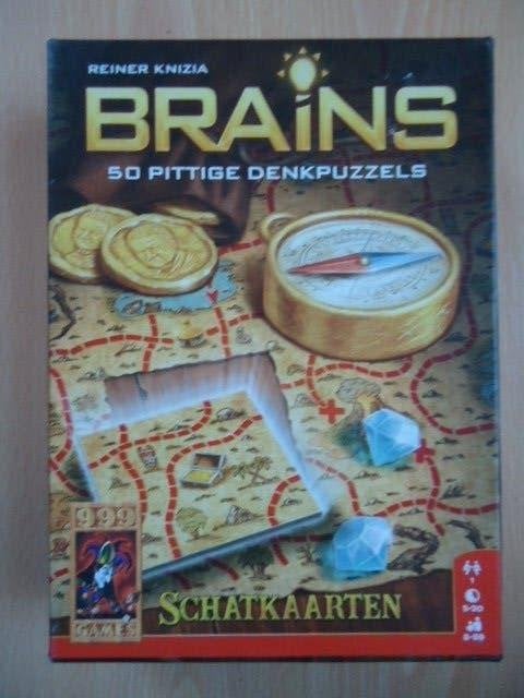 Brains schatkaarten, 50 pittige puzzels. 999 games, Ophalen of Verzenden, Minder dan 500 stukjes, Zo goed als nieuw, Overige typen