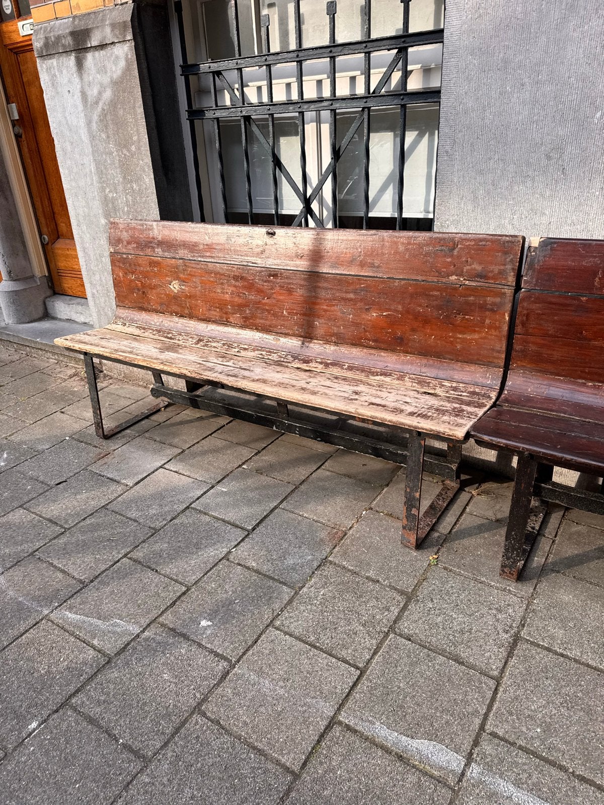 Vintage houten bankje - perfect voor restauratie, Ophalen of Verzenden