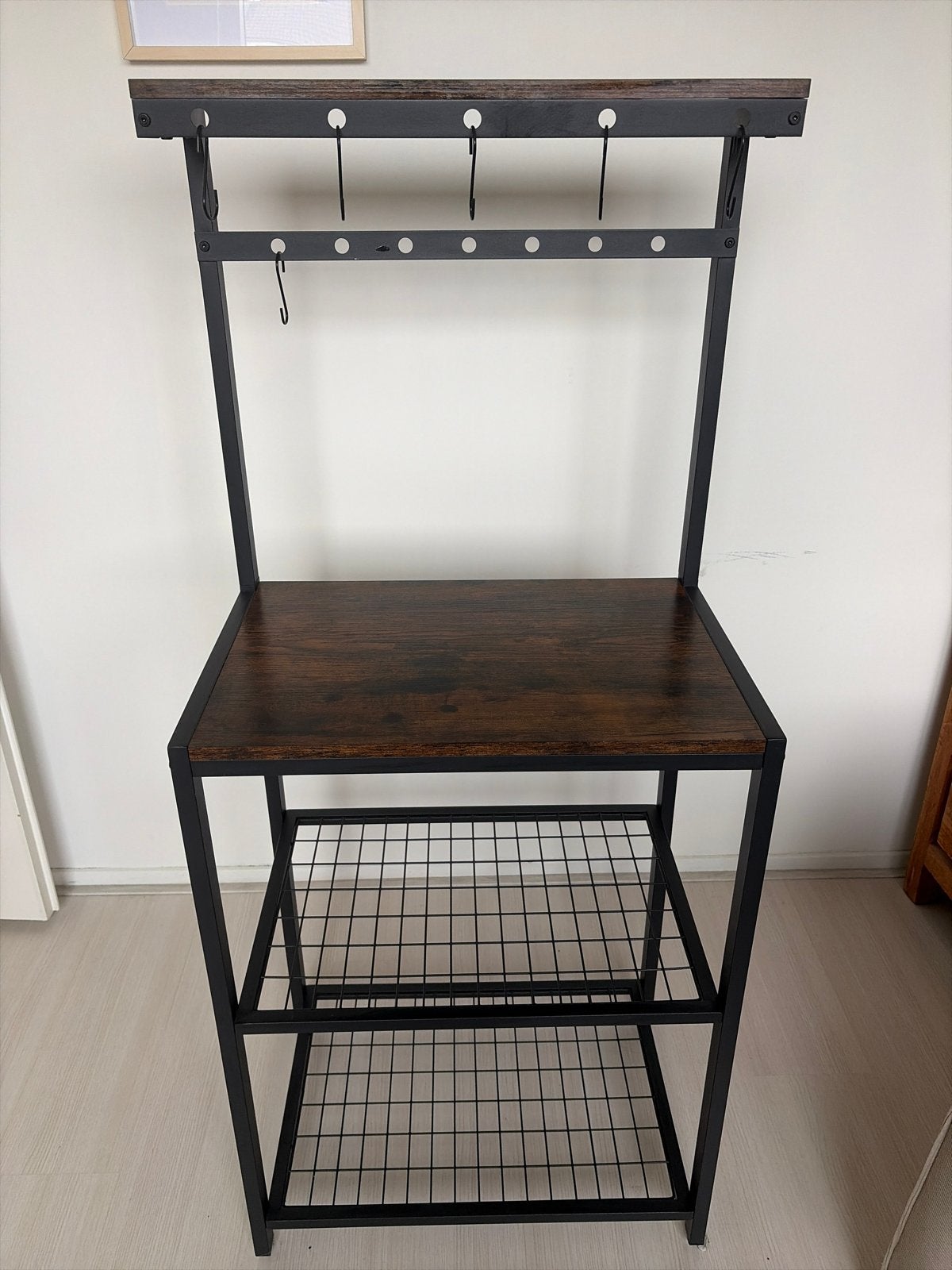 Keuken kastje met planken en haken - Industrieel design, Ophalen, Keukentrolley, Zo goed als nieuw, Zwart