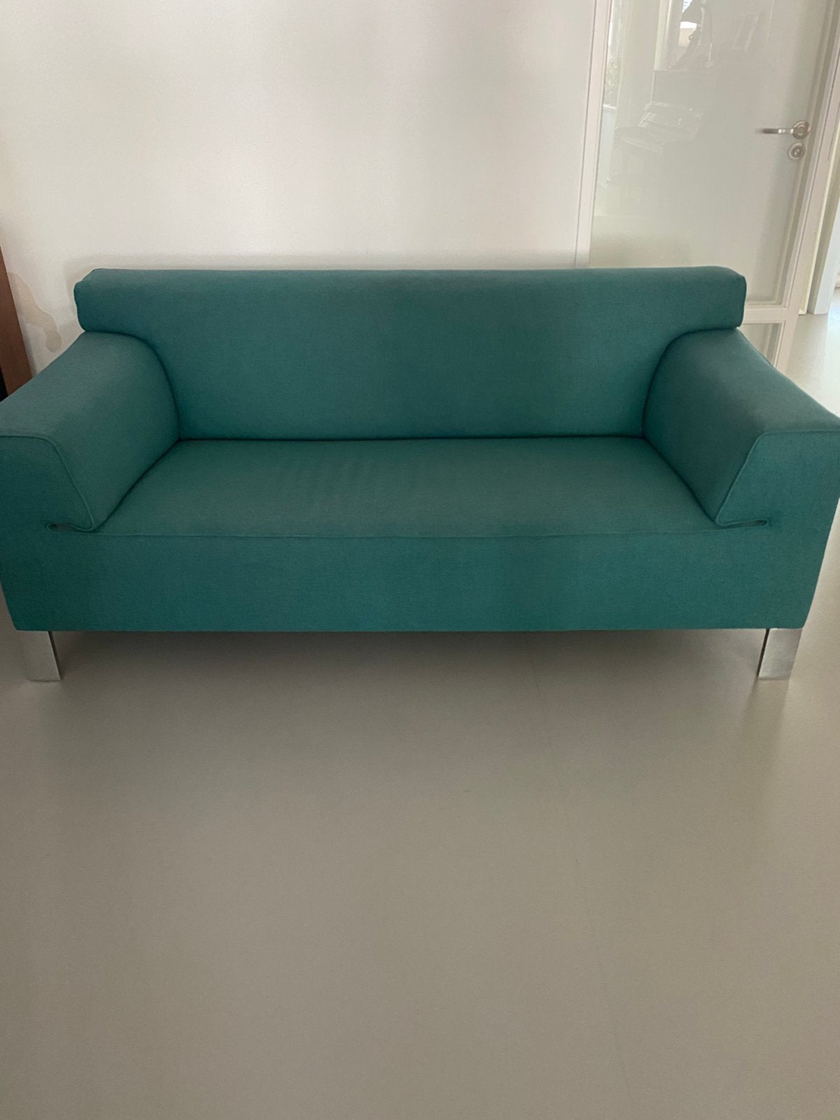 Groene 2,5 zits bank , Pode, stof Kvadrat b 182 x d92 x h76, Ophalen, Gebruikt, 150 tot 200 cm, Tweepersoons