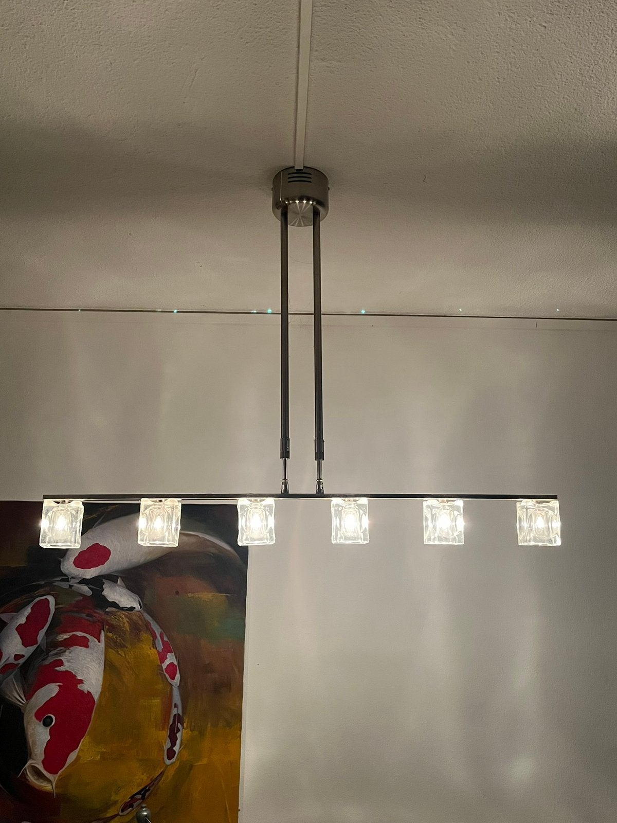 Luxe design plafondlamp kubus glazen  moderne - eyecatcher, Ophalen, Zo goed als nieuw