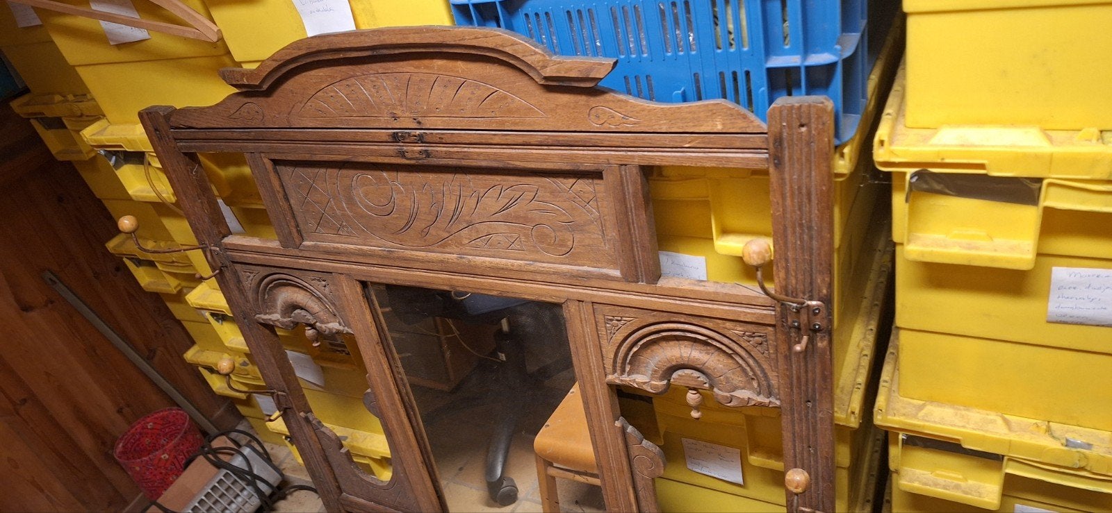 kapstokhaken kapstok met spiegel in, Antiek en Kunst, Antiek | Meubels | Kasten, Ophalen