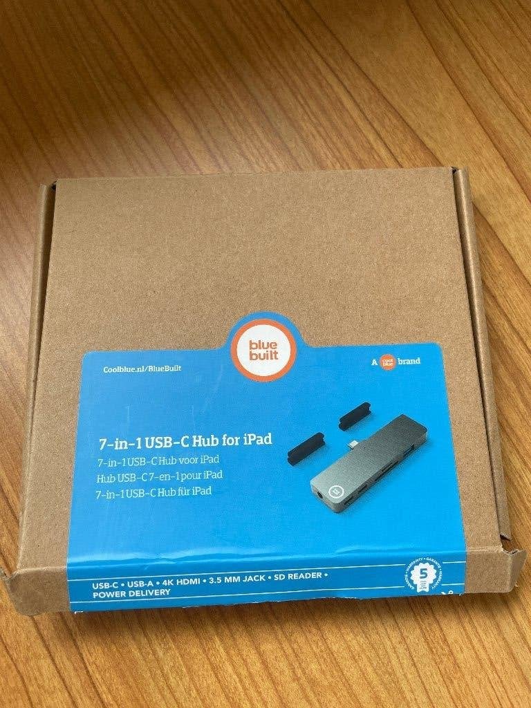 BlueBuilt 7-in-1 USB-C Hub for iPad, Computers en Software, BlueBuilt, Ophalen of Verzenden, Zo goed als nieuw, Tablet