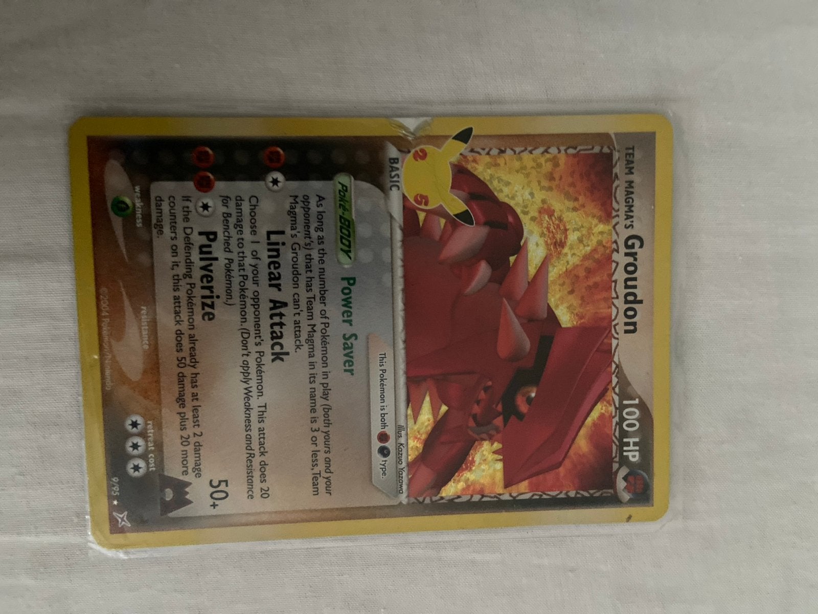 Team Magma's Groudon Pokémon Kaart - Holo Rare, Ophalen of Verzenden, Zo goed als nieuw, Losse kaart, Foil