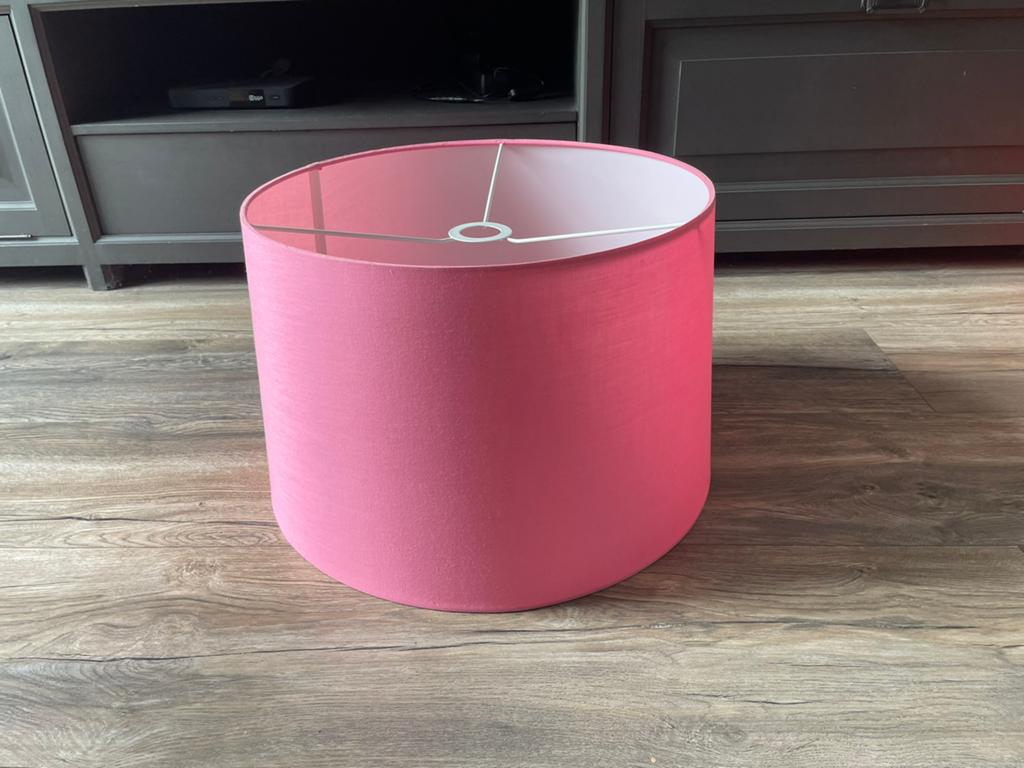 Grote roze lampenkap, diameter 50 cm, Ophalen, Zo goed als nieuw, Rond