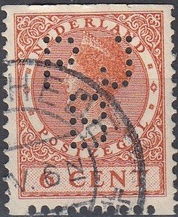 Nederland 2.13.1- 1926- Wilhelmina - NVPH-178- PERFIN- G, Verzenden, T/m 1940, Gestempeld