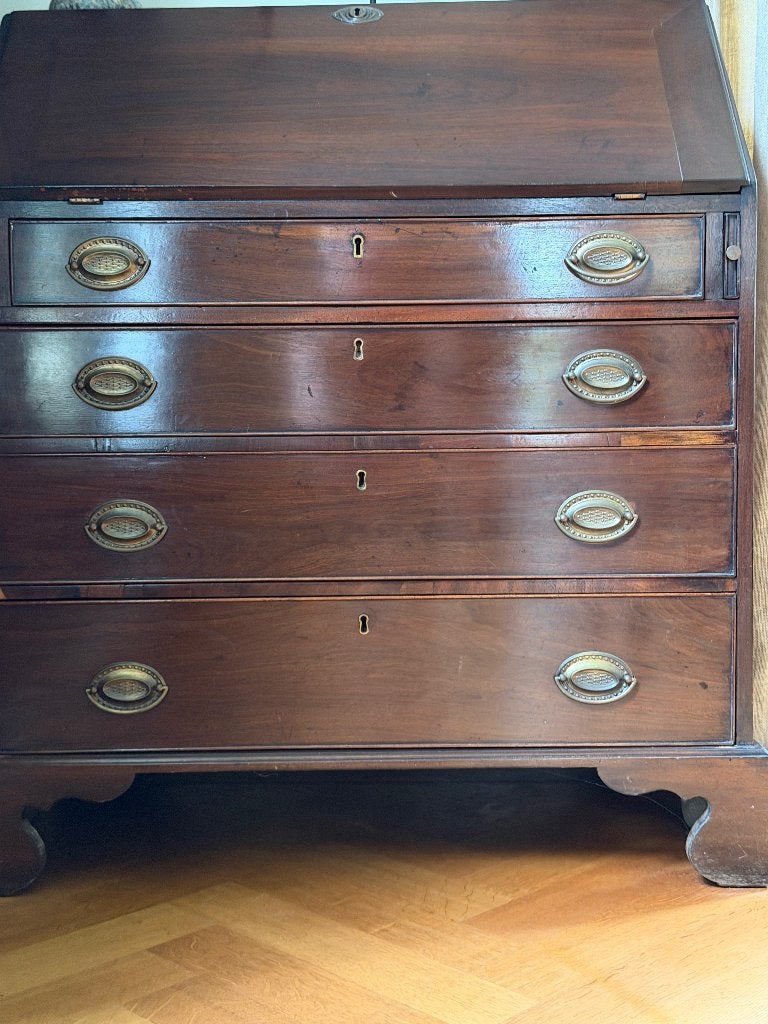 Engelse mahonie secretaire, Huis en Inrichting, Ophalen, Gebruikt, Klassiek