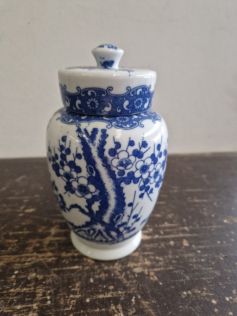 Blauw-witte gemberpot Japans porselein met deksel, Ophalen of Verzenden