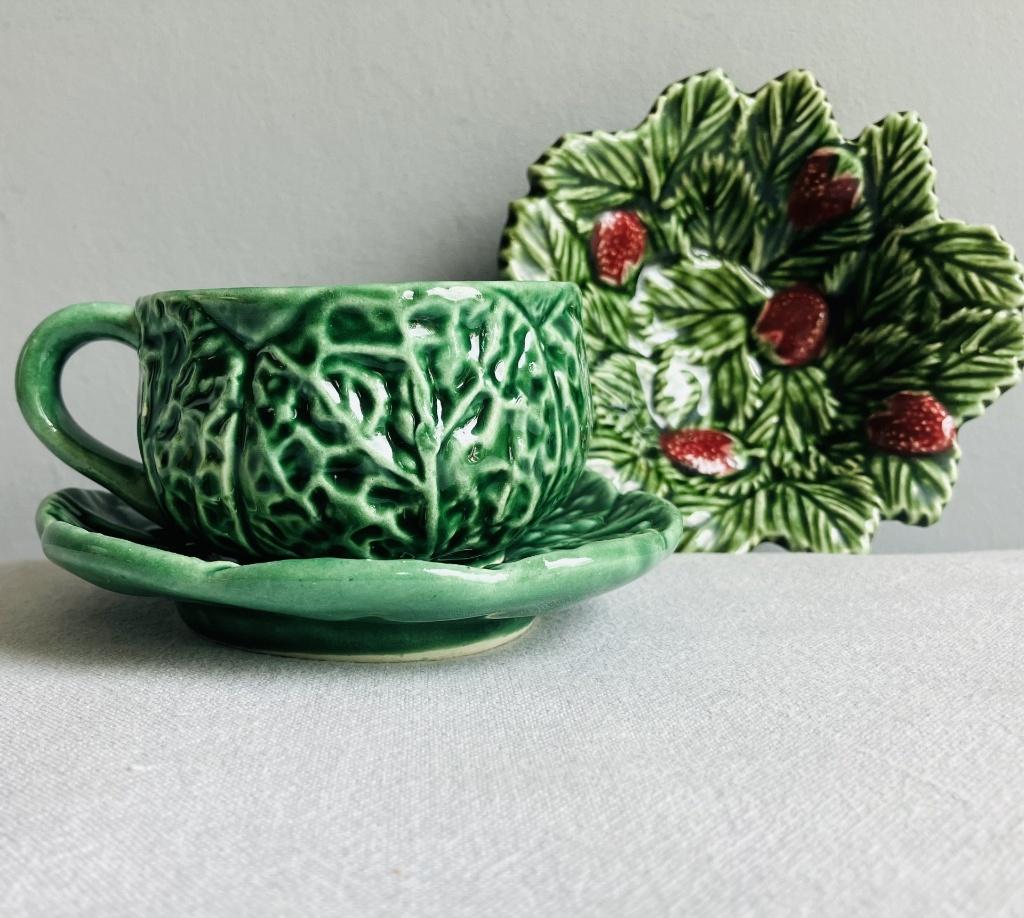 Bordallo Pinheiro Caldas cabbage vintage kop schotel schaal, Antiek en Kunst, Ophalen of Verzenden