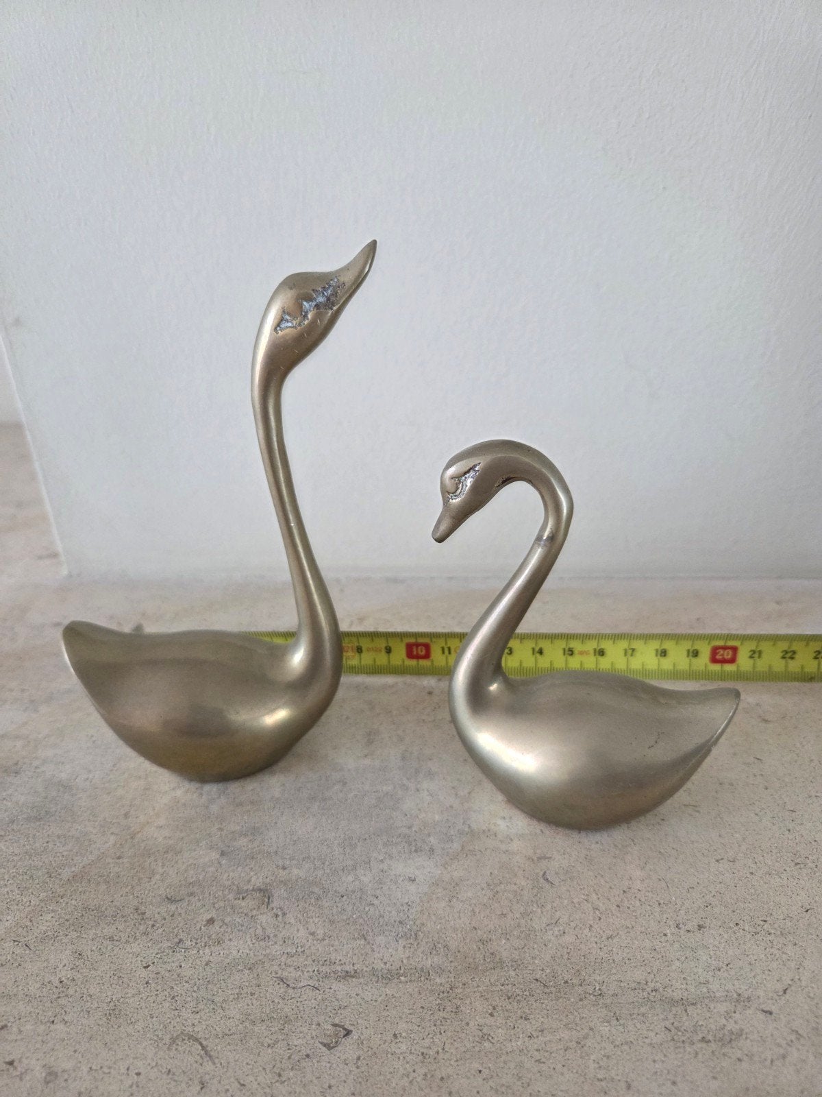 Vintage messing zwanen beeldjes set, Ophalen of Verzenden