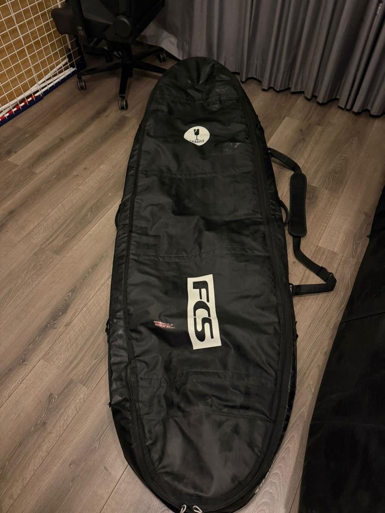 FCS Travel boardbag 7'6" — dubbele boardtas (2 boards), Ophalen, Gebruikt, Funboard, Met draagtas
