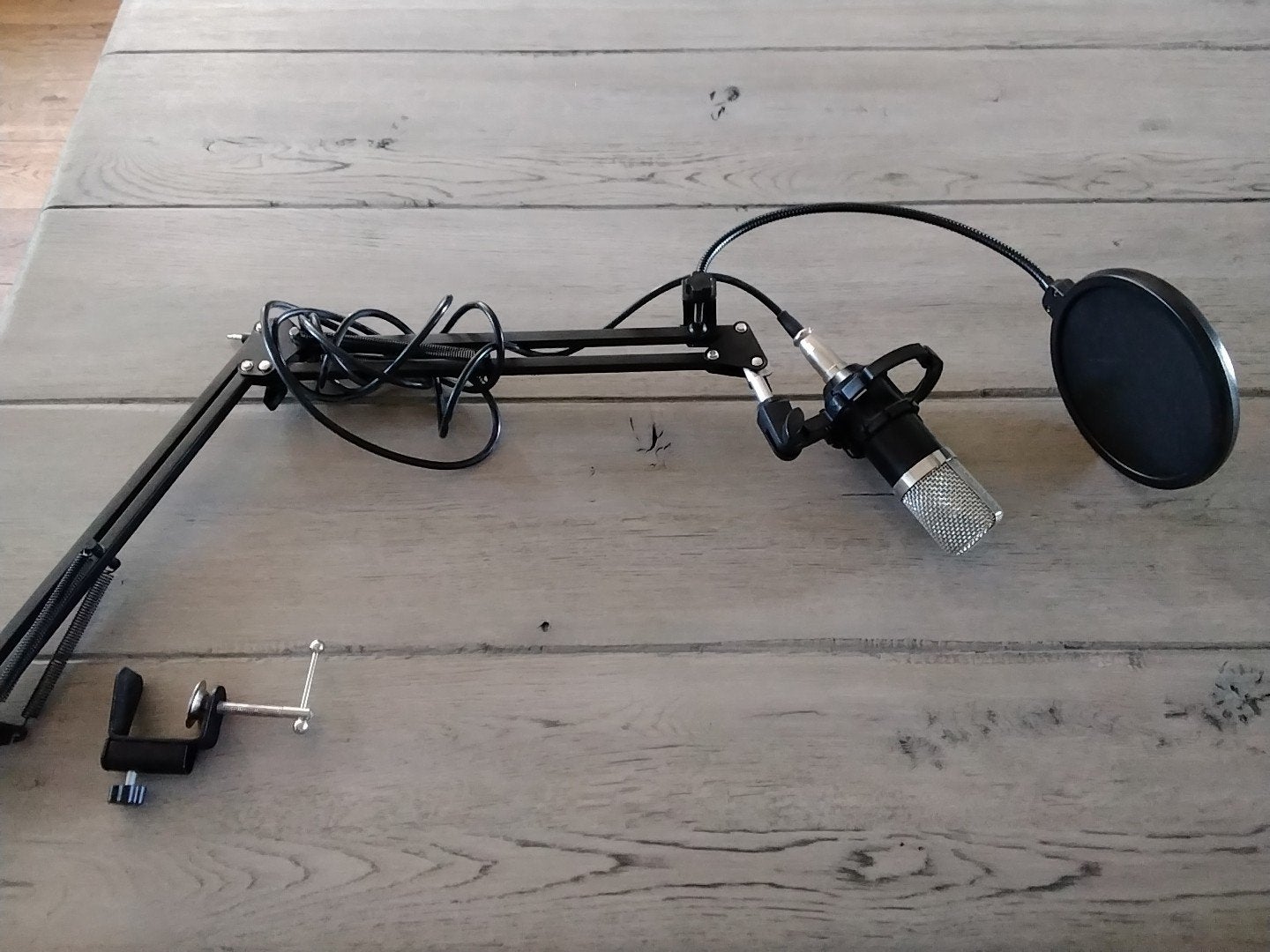 Microfoon met standaard en popfilter - Nieuwstaat, Ophalen of Verzenden, Nieuw, Studiomicrofoon