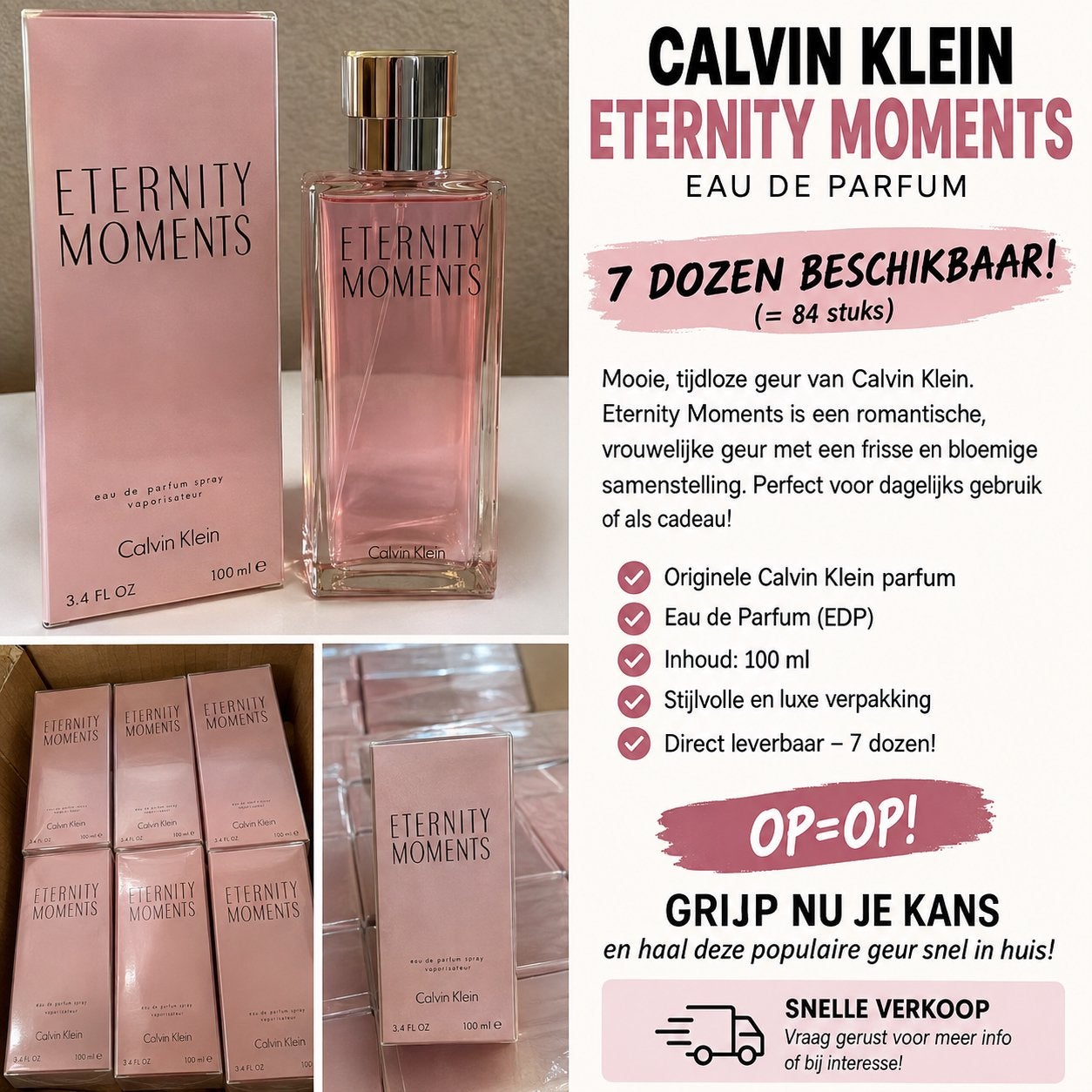 Calvin Klein Eternity 100ml – Resterende Voorraad – OP=OP!, Ophalen, Nieuw