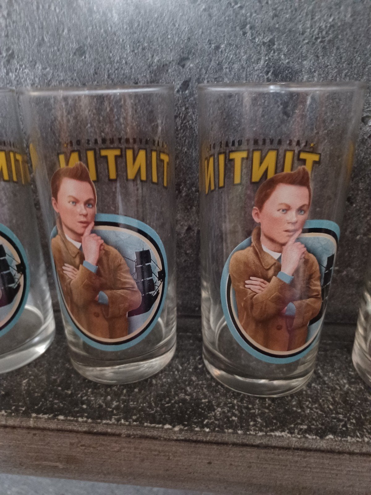 Set van 6 Kuifje glazen tintin tin tin glas, Ophalen of Verzenden, Nieuw