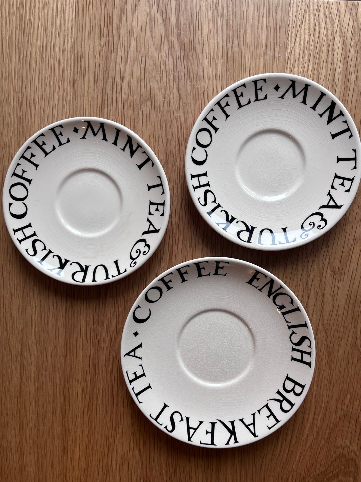 Set van 3 Emma Bridgewater schoteltjes - Craquelé, Ophalen of Verzenden