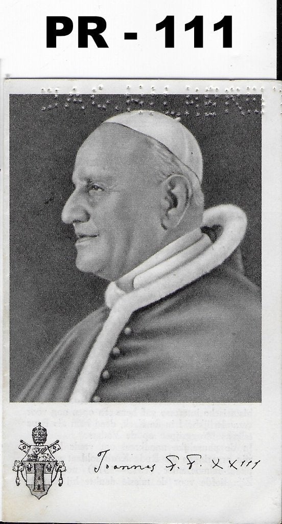 pr111 prentje paus Johannes XXIII, Verzamelen, Religie, Ophalen of Verzenden, Zo goed als nieuw, Kaart of Prent