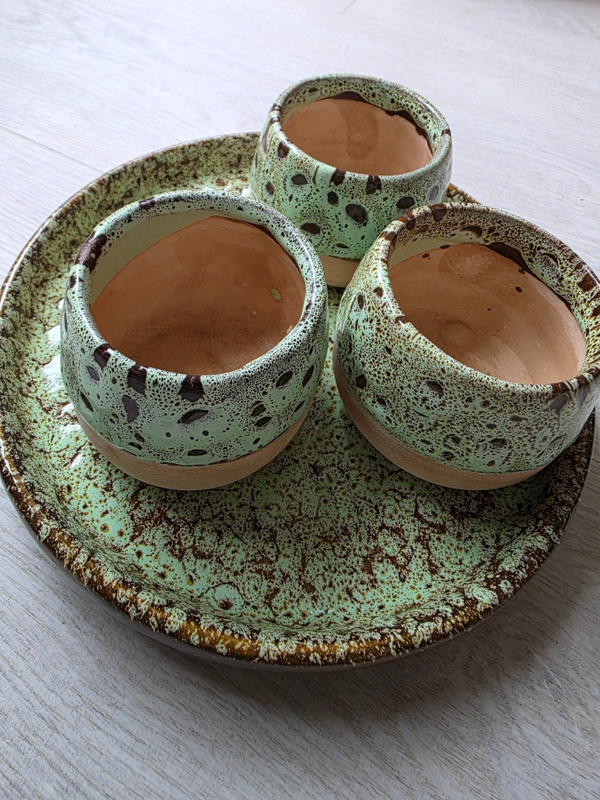 Mooie set serveer  bakjes op schaal, Ophalen of Verzenden, Zo goed als nieuw, Kom(men), Overige stijlen