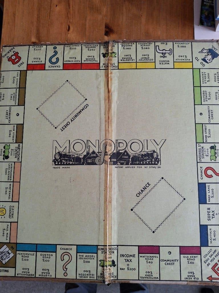 speelbord engelse monopoly, Drie of vier spelers, Ophalen of Verzenden, Gebruikt, Waddingtons