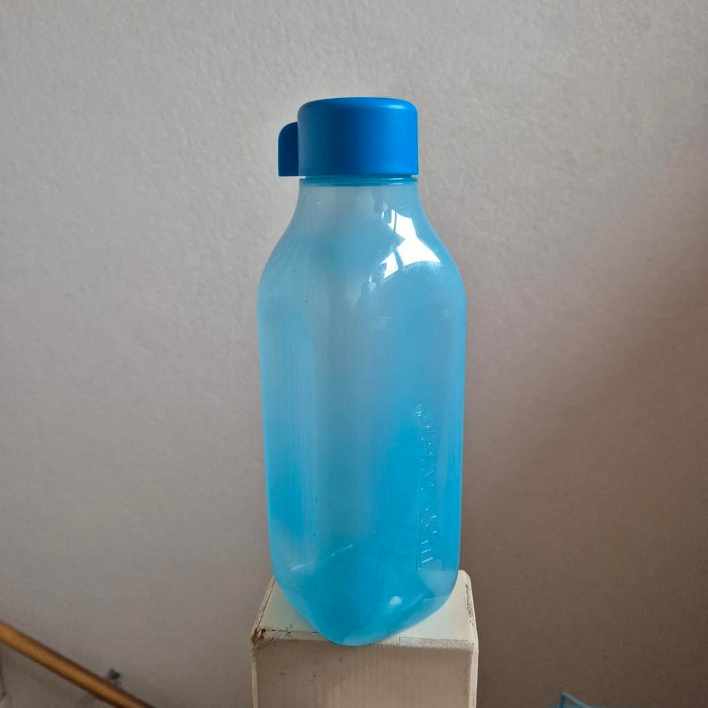 Tupperware Eco Waterfles - Blauw 1 liter, Ophalen of Verzenden, Zo goed als nieuw, Blauw, Overige typen