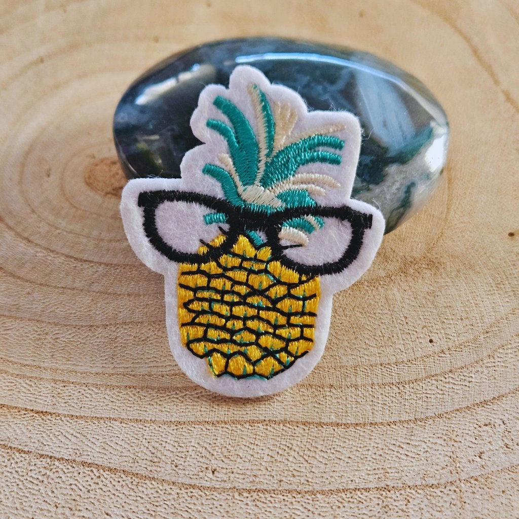 Strijk embleem applicatie Patch ananas met bril, D, Nieuw, Ophalen of Verzenden, D