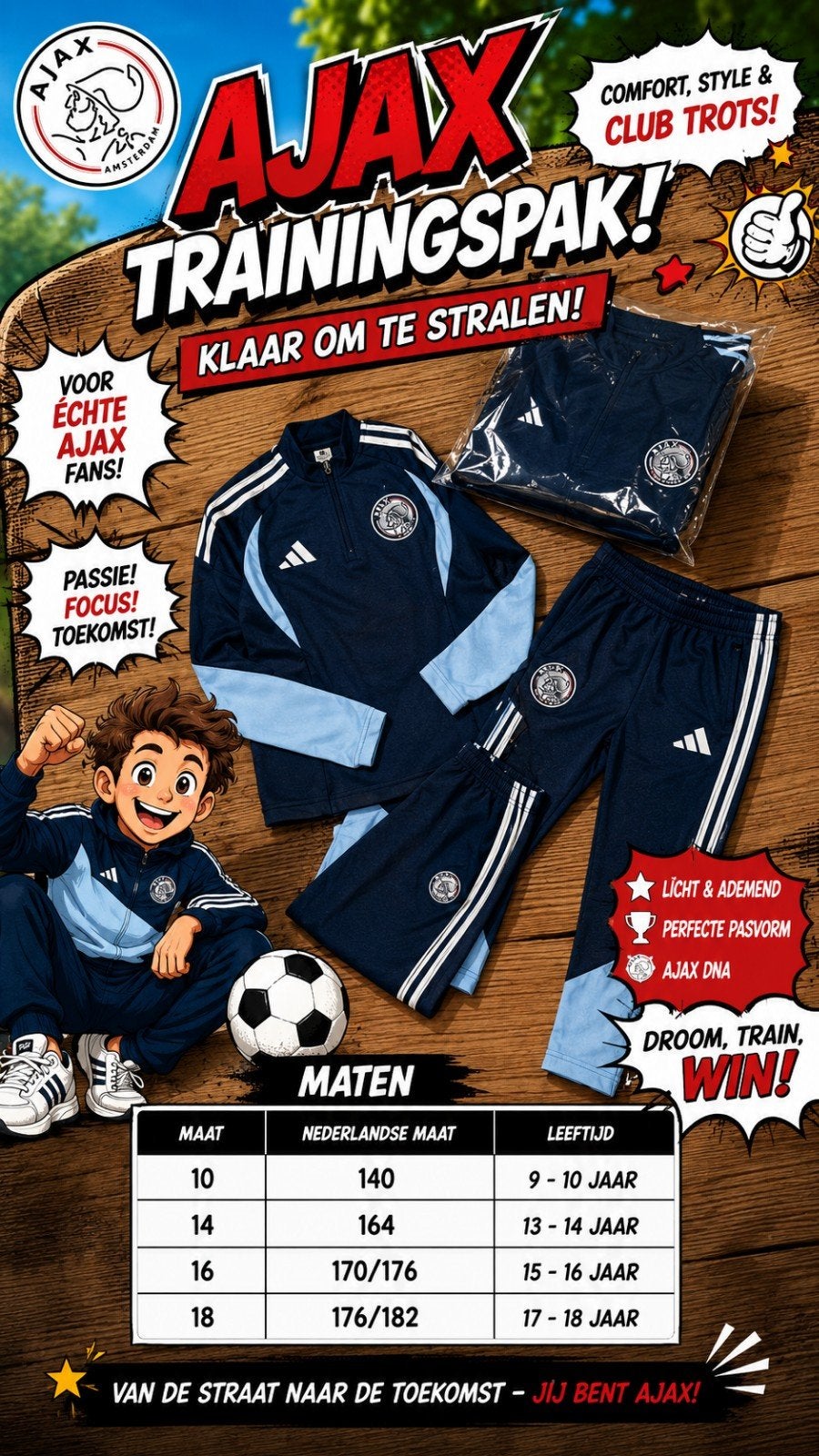 Ajax kinder trainingspakken, Ophalen of Verzenden, Nieuw, One size