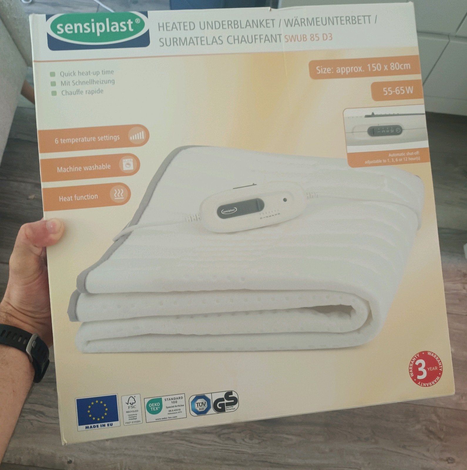 Sensiplast Verwarmde Onderdeken Ongebruikt - 150x80cm,, Ophalen of Verzenden, Nieuw, Eenpersoons, Deken of Dekbed