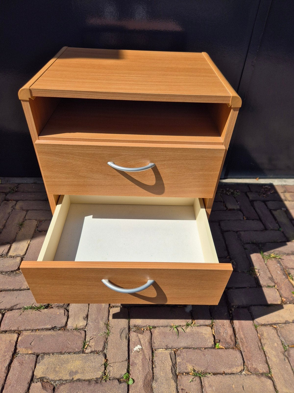 Houten ladekastje met 3 laden en wieltjes, Ophalen, Minder dan 50 cm, Gebruikt, 3 of 4 laden