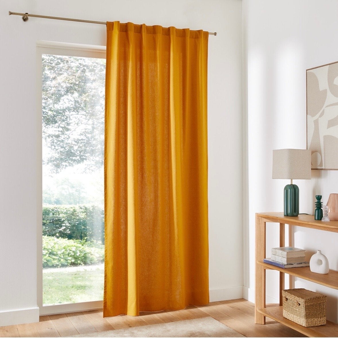 Geel Gordijn - Lichtdoorlatend en Stijlvol, Huis en Inrichting, Geel, Ophalen of Verzenden, Gordijn, Polyester