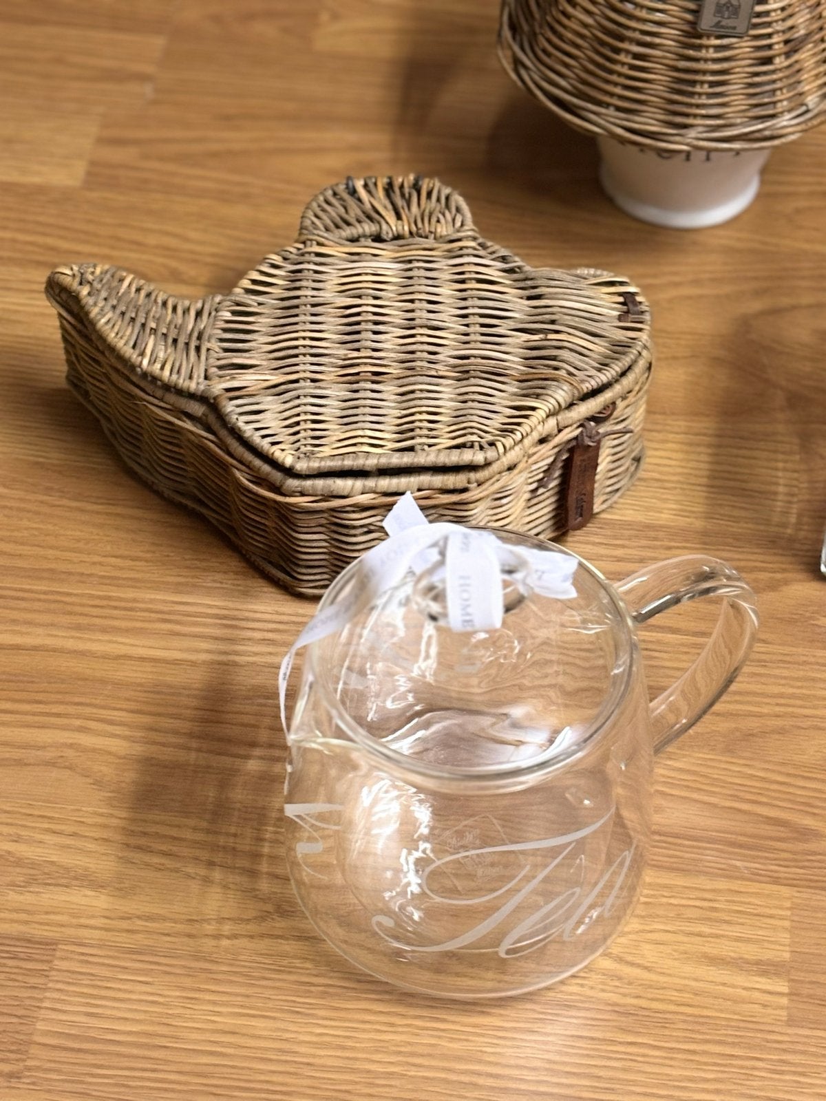 Diverse Rivièra Maison items: manden, glaswerk, fotolijst, Gebruikt, Beige, Ophalen of Verzenden, Landelijk