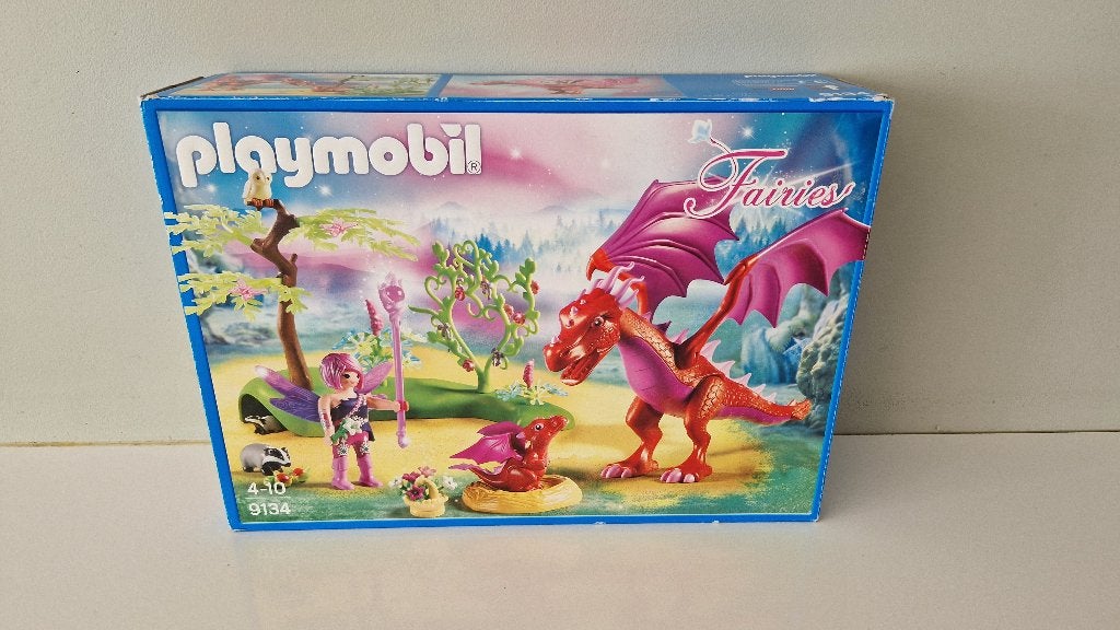 Playmobil fairies drakenhoeder met Rode draken - 9134, Complete set, Ophalen of Verzenden, Zo goed als nieuw, Figuren