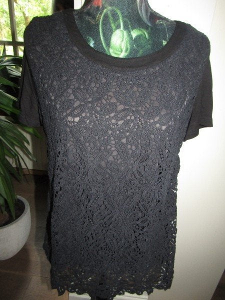 E1636 Gelco mt 40 top shirt zwart mat  kant, Maat 38/40 (M), Verzenden, Gelco, Zwart