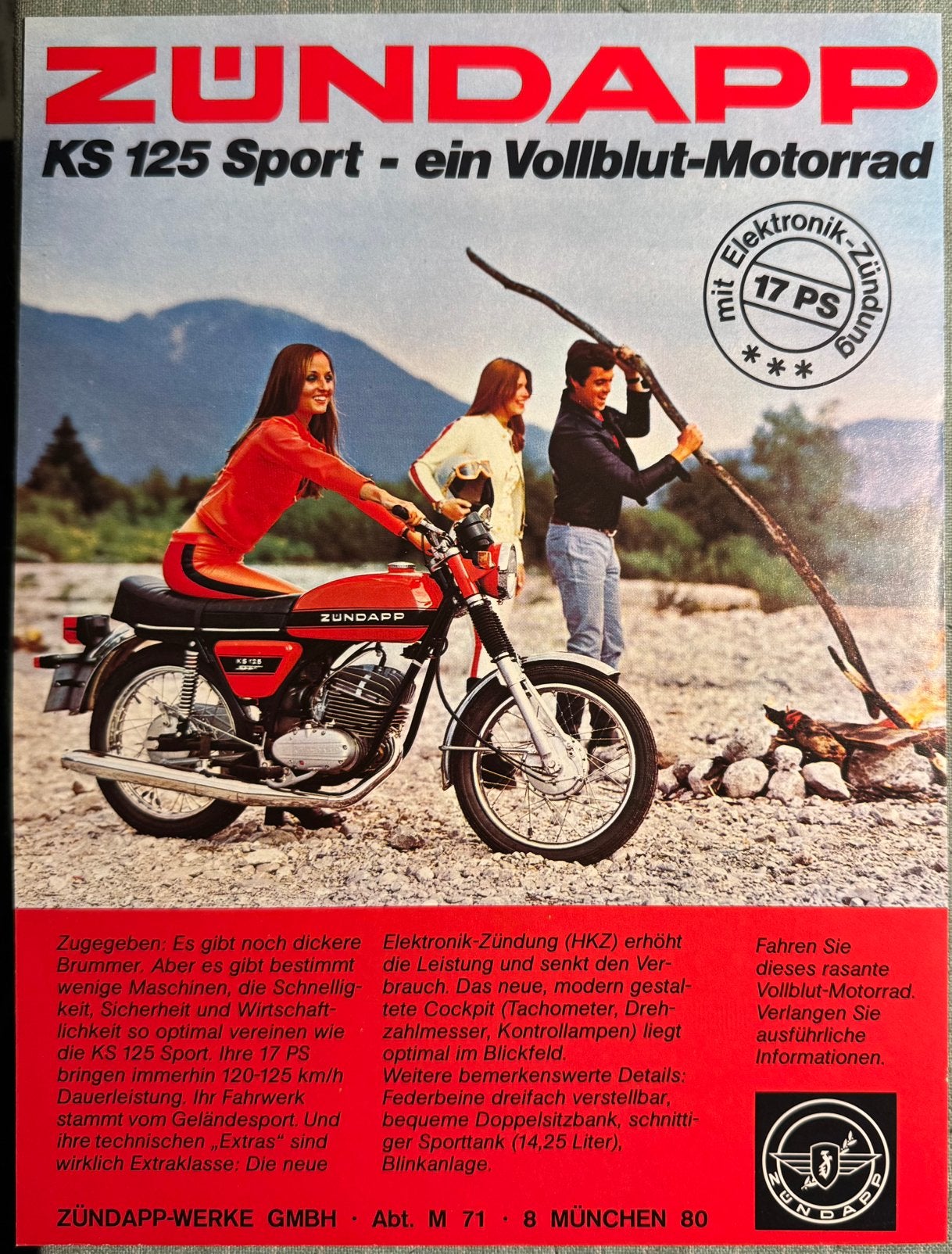Advertentie Zündapp KS125 Sport, Verzenden, Zo goed als nieuw