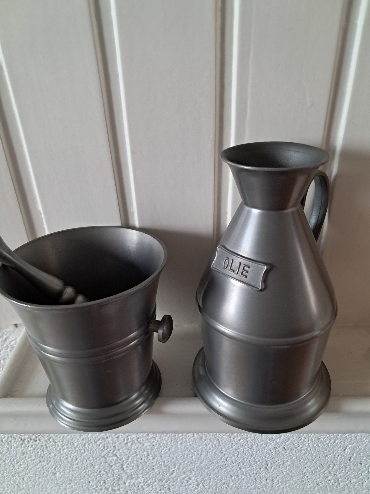 tinnen stamper en kannetje, Ophalen of Verzenden