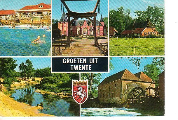 Ansichtkaart	Twente	5-luik, Verzamelen, Ansichtkaarten | Nederland, Verzenden, 1960 tot 1980, Gelopen, Overijssel