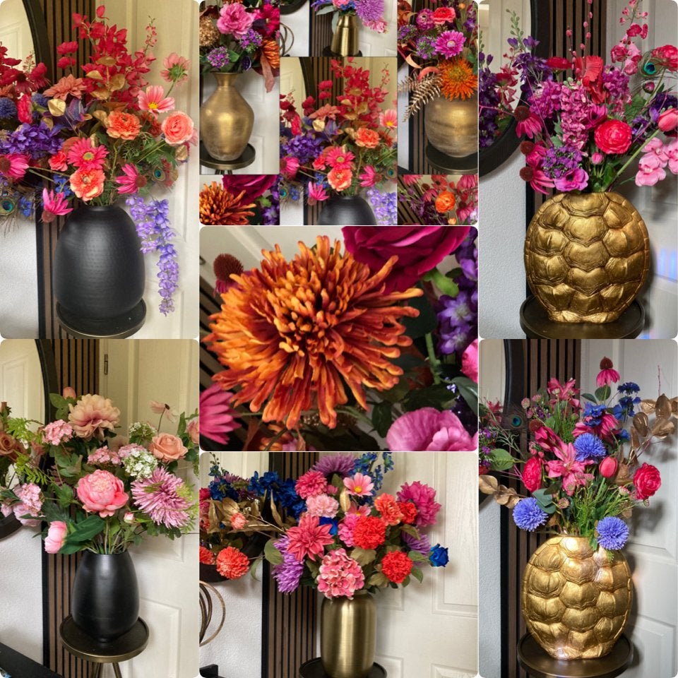 Prachtige 🪻Collectie Zijden bloemen🪻 Compleet Zijde, Ophalen of Verzenden, Nieuw, Bloemstuk