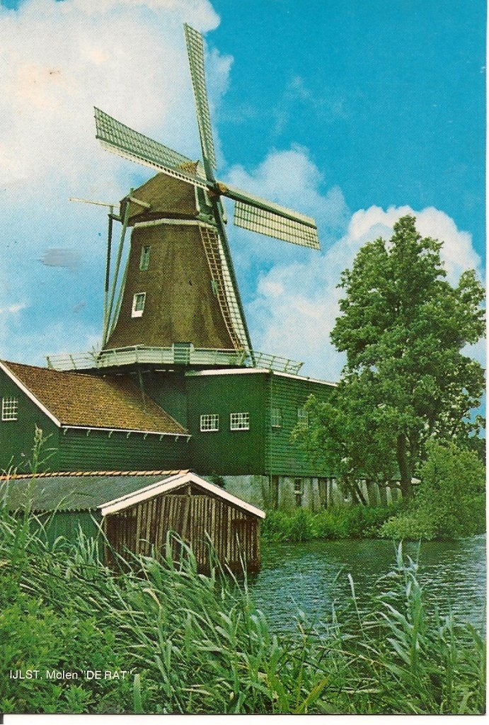 Ansichtkaart Molen 'De Rat' IJlst, Friesland, Ophalen of Verzenden, 1960 tot 1980, Ongelopen, Friesland